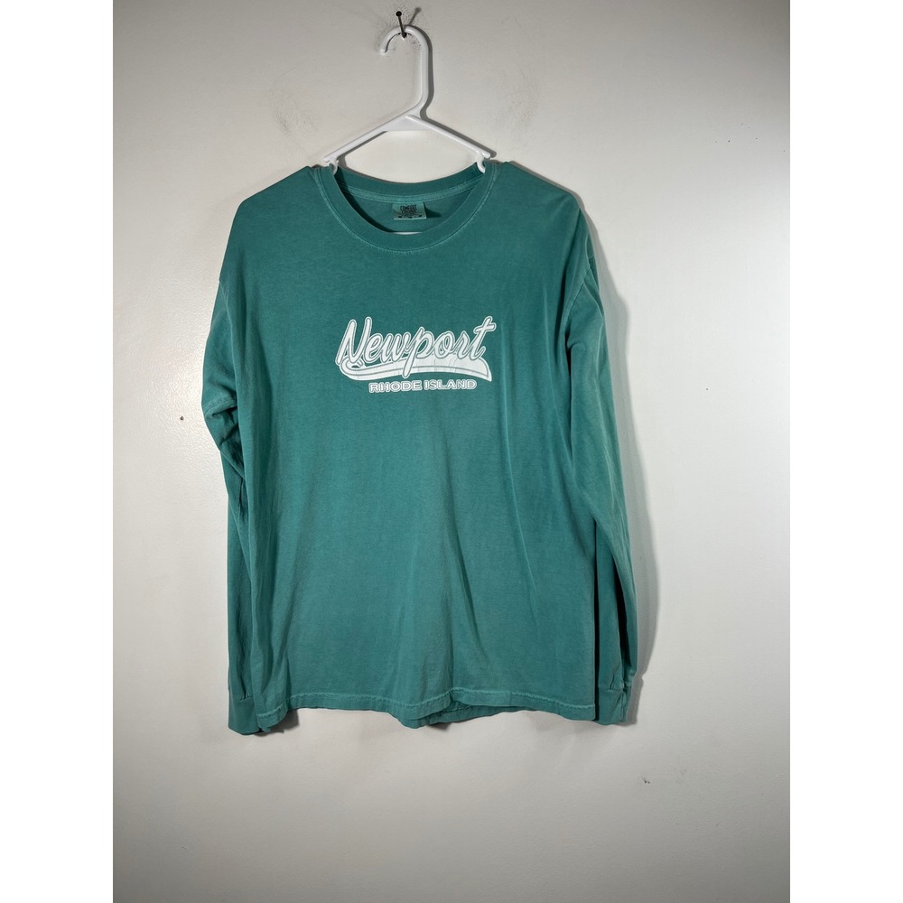 Comfort Colors Newport Rhode Island Long Sleeve Tee Shirt Green M Cotton Womens‎